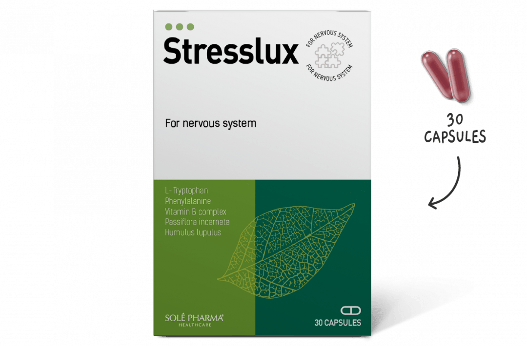 Fast acting nervous system complex, amino acids, plants extracts, vitamin B complex, stress free, serotonin, anxiety, sadness, strong nerves